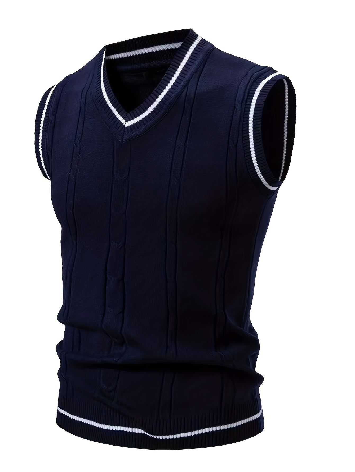 Gilet Homme Nouveau Design Maille Torsadée - Cross-Border