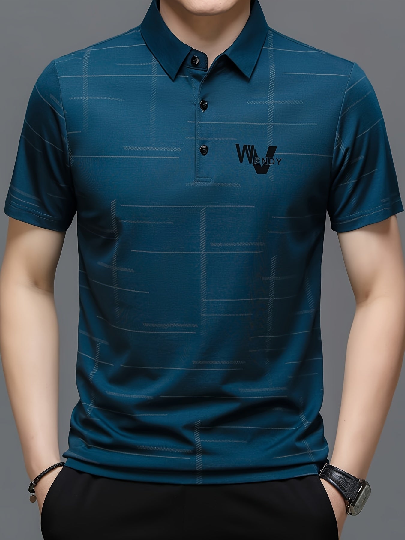 Men'S Summer Golf Shirt - Black Short Sleeve Polo with \